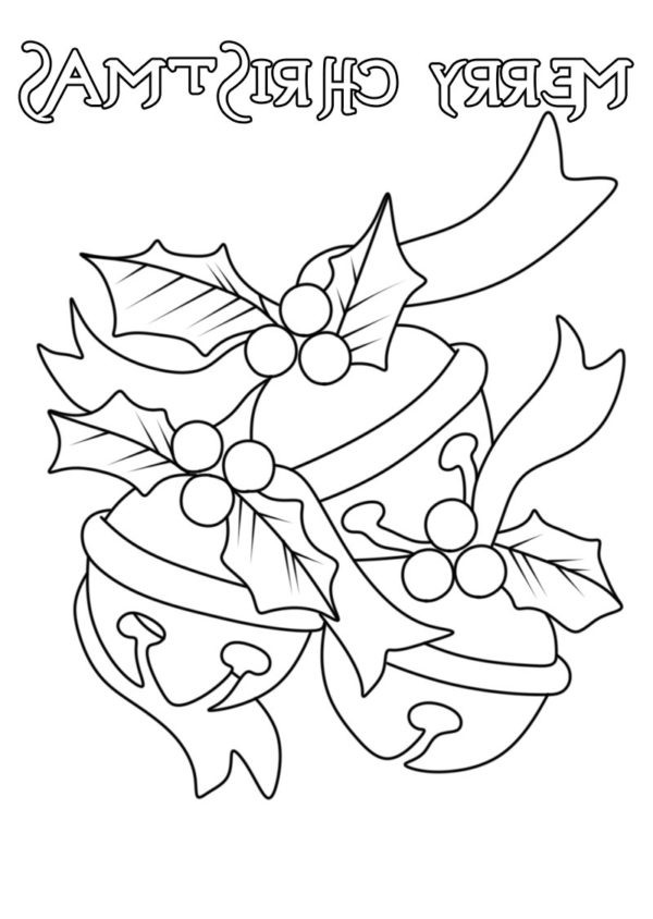 Złote dzwony na Boże Narodzenie kolorowanka do druku